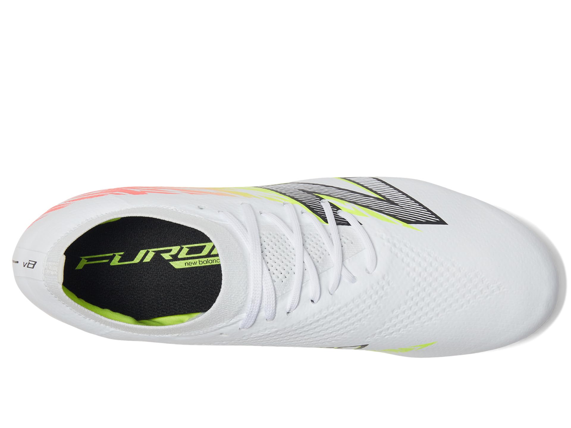 Кроссовки Unisex New Balance Furon Pro FG V8, цвет White/Energy Red/Hi-Lite — фото 2