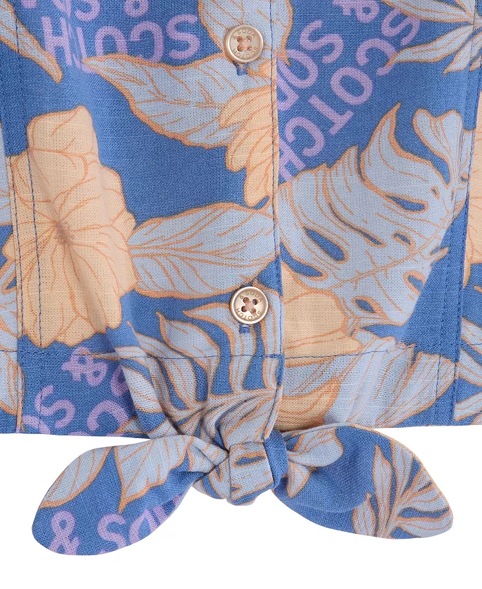 Блуза с коротким рукавом и застежкой спереди для девочек постарше SCOTCH & SODA — фото 3