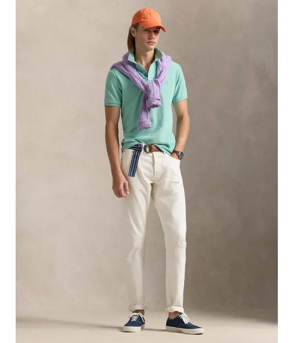 Футболка поло Slim fit Polo Ralph Lauren, ментол — фото 3