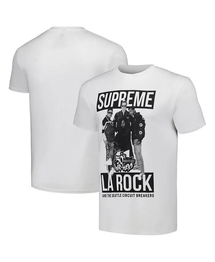 

Мужская белая футболка с рисунком 50-летия хип-хопа Supreme La Rock Philcos