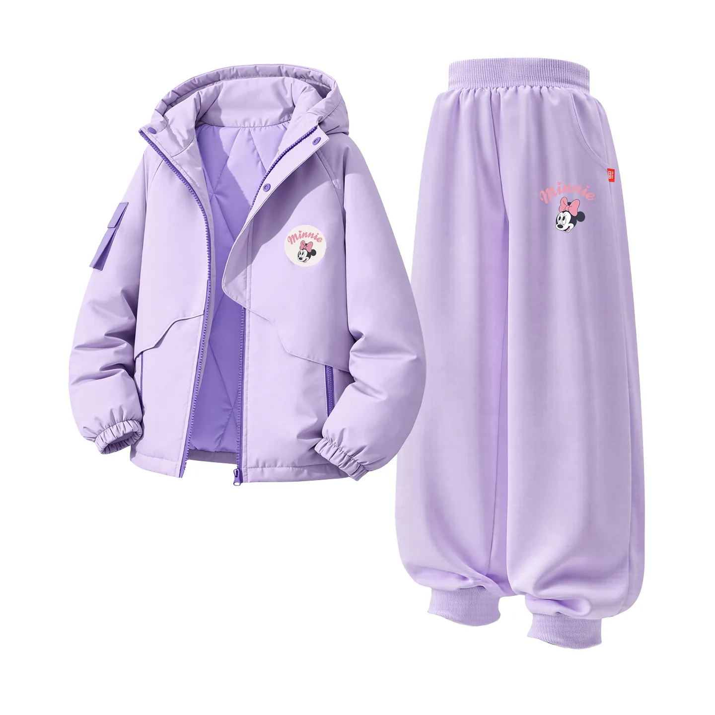 Детская толстовка с капюшоном для спорта и отдыха Disney, [Thickened and Fleece-Lined]Dini Crew Neck Hook-and-Loop Soft Purple+Di Lift Eye K Taro Purple