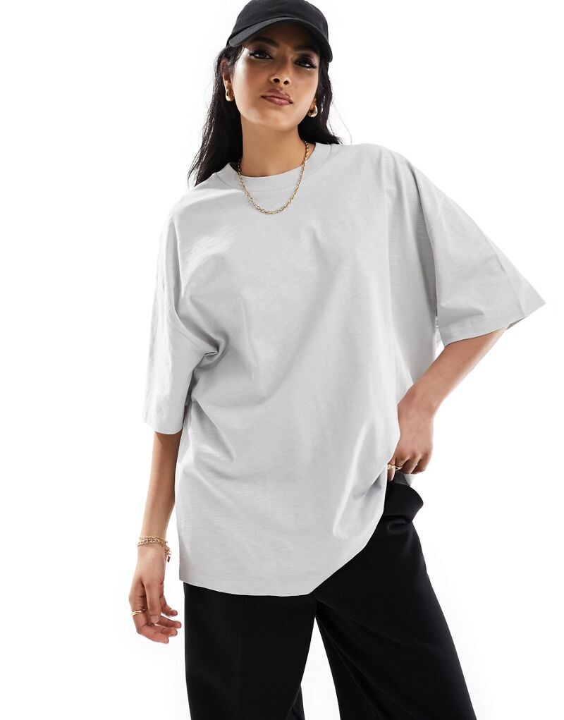 

ASOS DESIGN – футболка оверсайз каменно-серого цвета