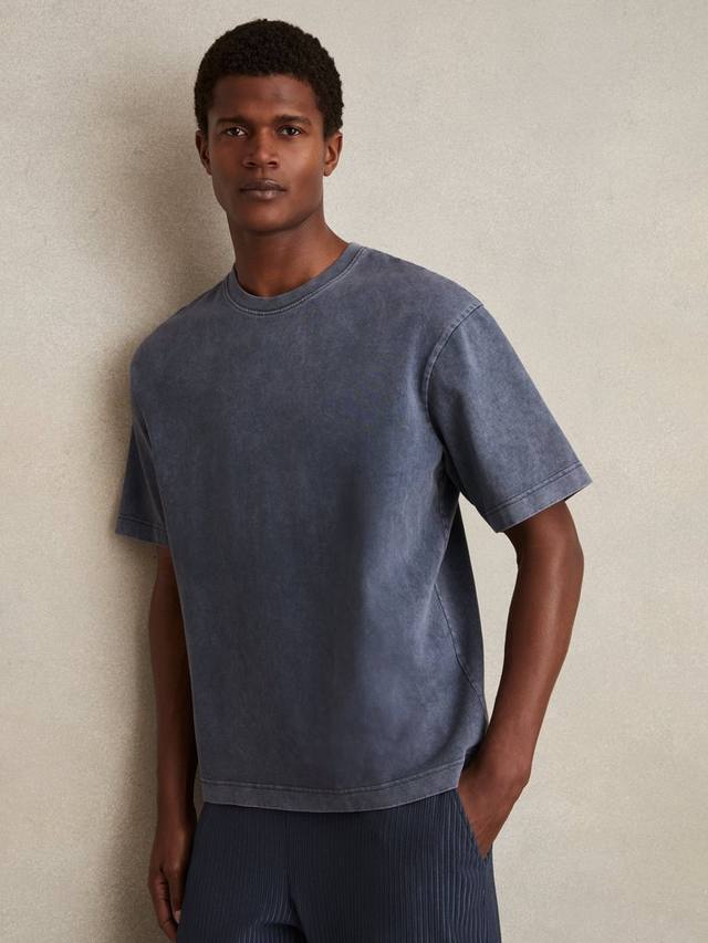 

Футболка Nomo Oversized Garment Dyed Cotton Reiss, Indigo Blue