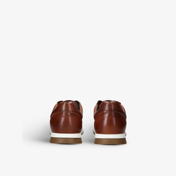 Кожаные низкие кеды Bannister с отстрочкой в тон Loake, цвет tan — фото 4
