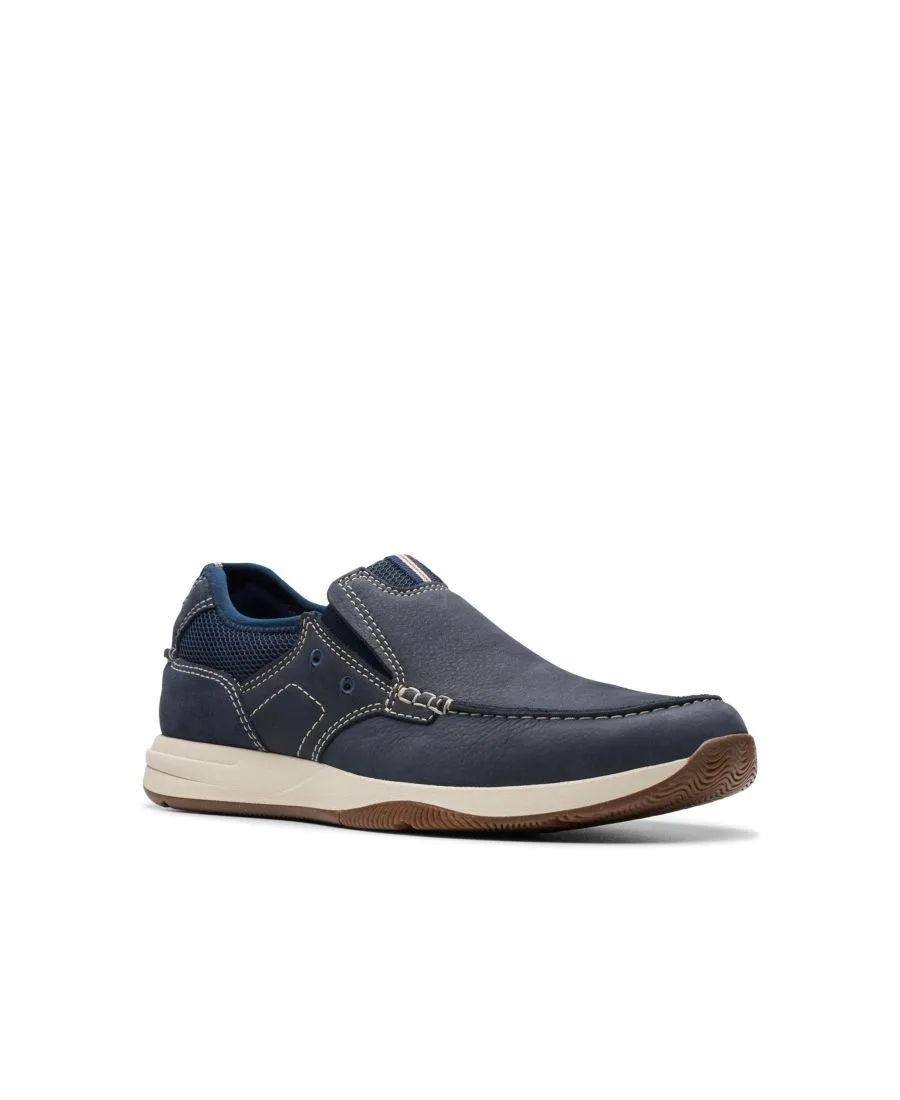 Мужские слипоны Sailview Step из коллекции Sailview Clarks, темно-синий nubuck