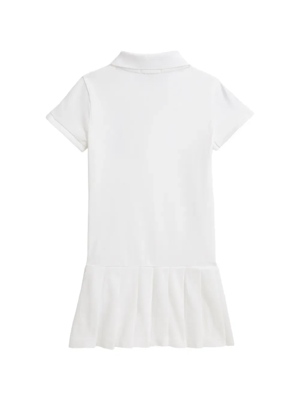 Платье с плиссировкой и логотипом Polo Ralph Lauren Kids, белый — фото 2