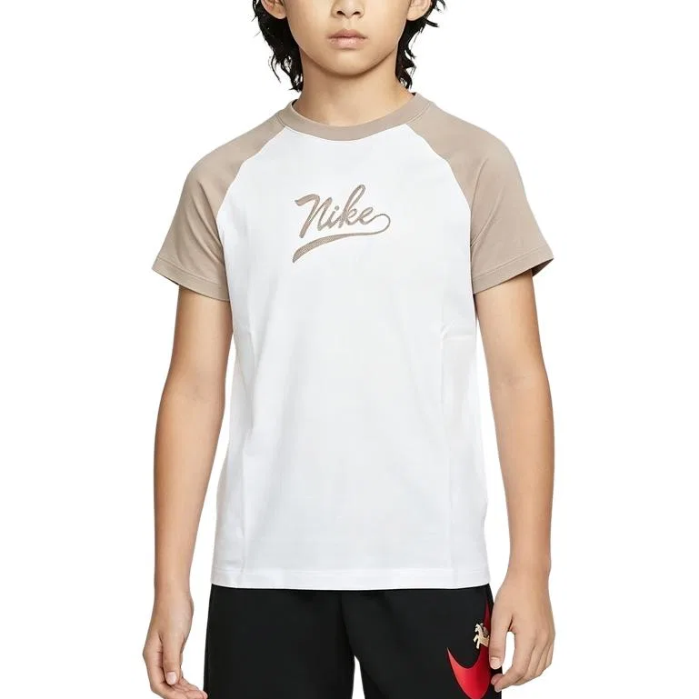 Футболка с круглым вырезом Nike Kids White/Brown