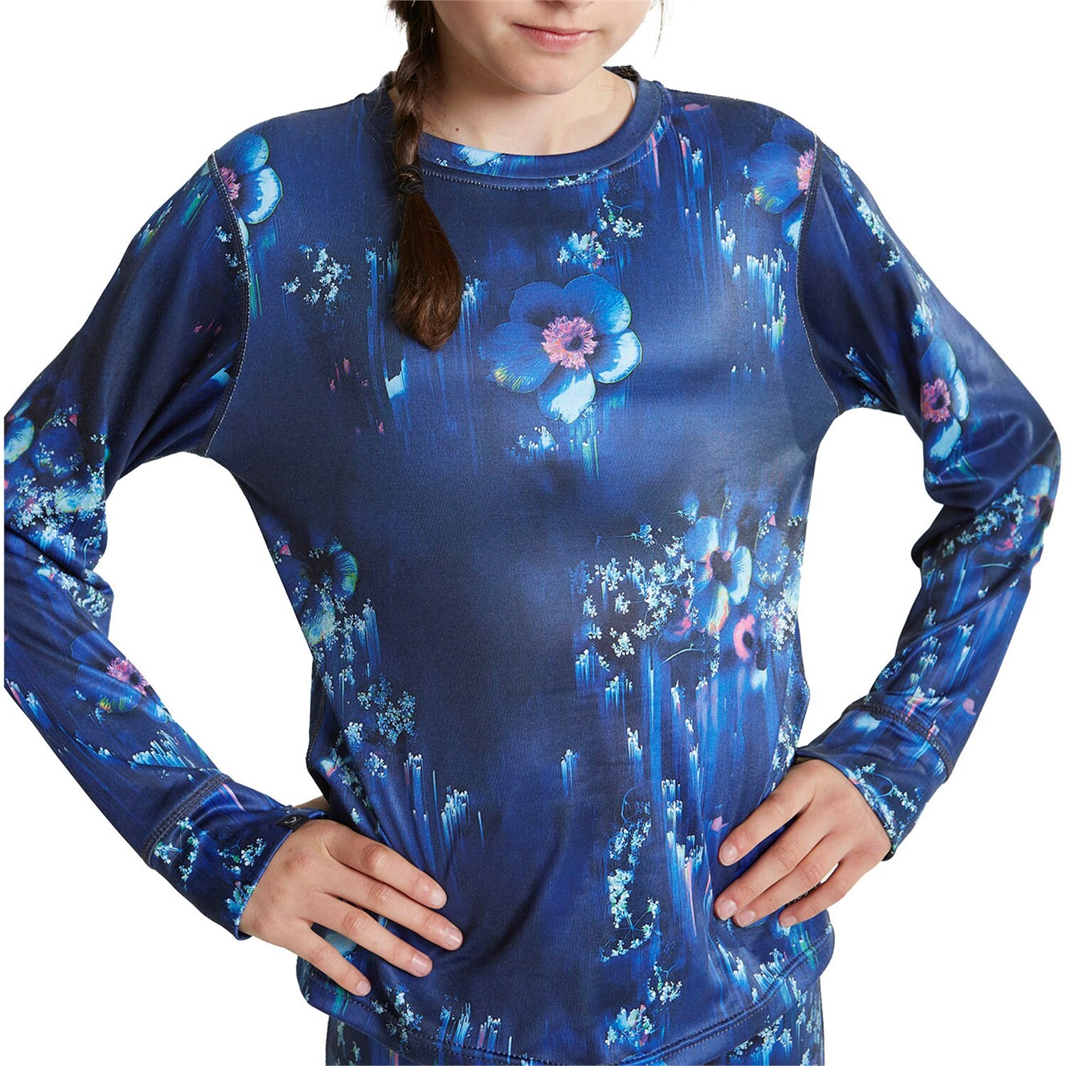 Топ Rojo Outerwear Jyndie Crewneck, цвет Deep Blue Flowerverse