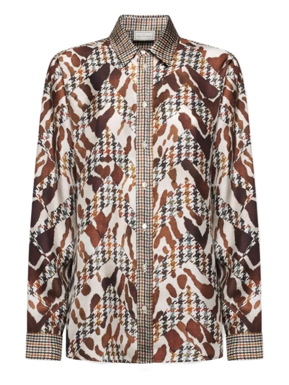 

Шелковая рубашка цвета алоэ Pierre-Louis Mascia, коричневый