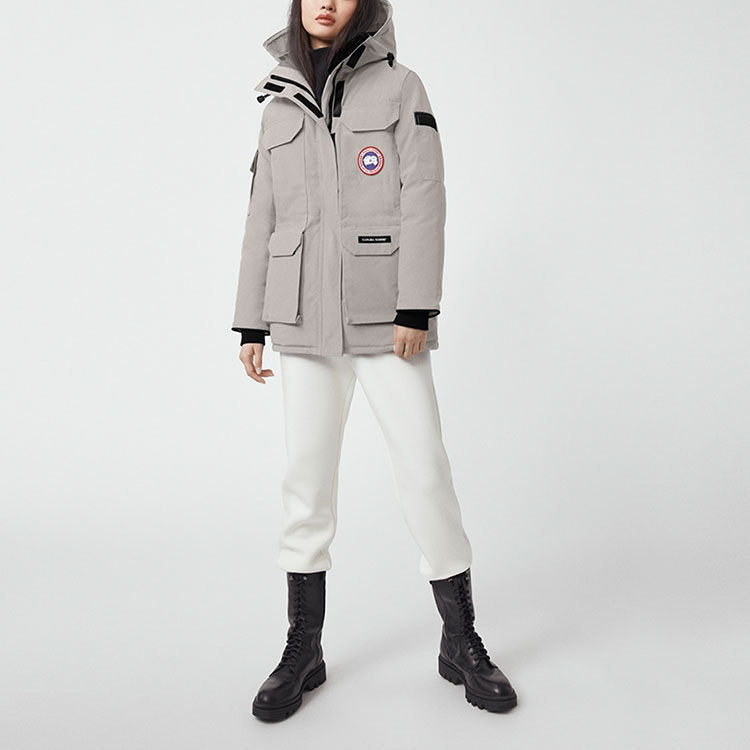 Экспедиционная пуховая куртка asia version, зимняя женская lime Canada Goose, серый — фото 4