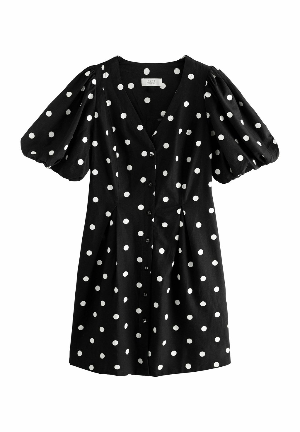 

Платье-рубашка V-NECK PUFF SLEEVE MINI Next, черный