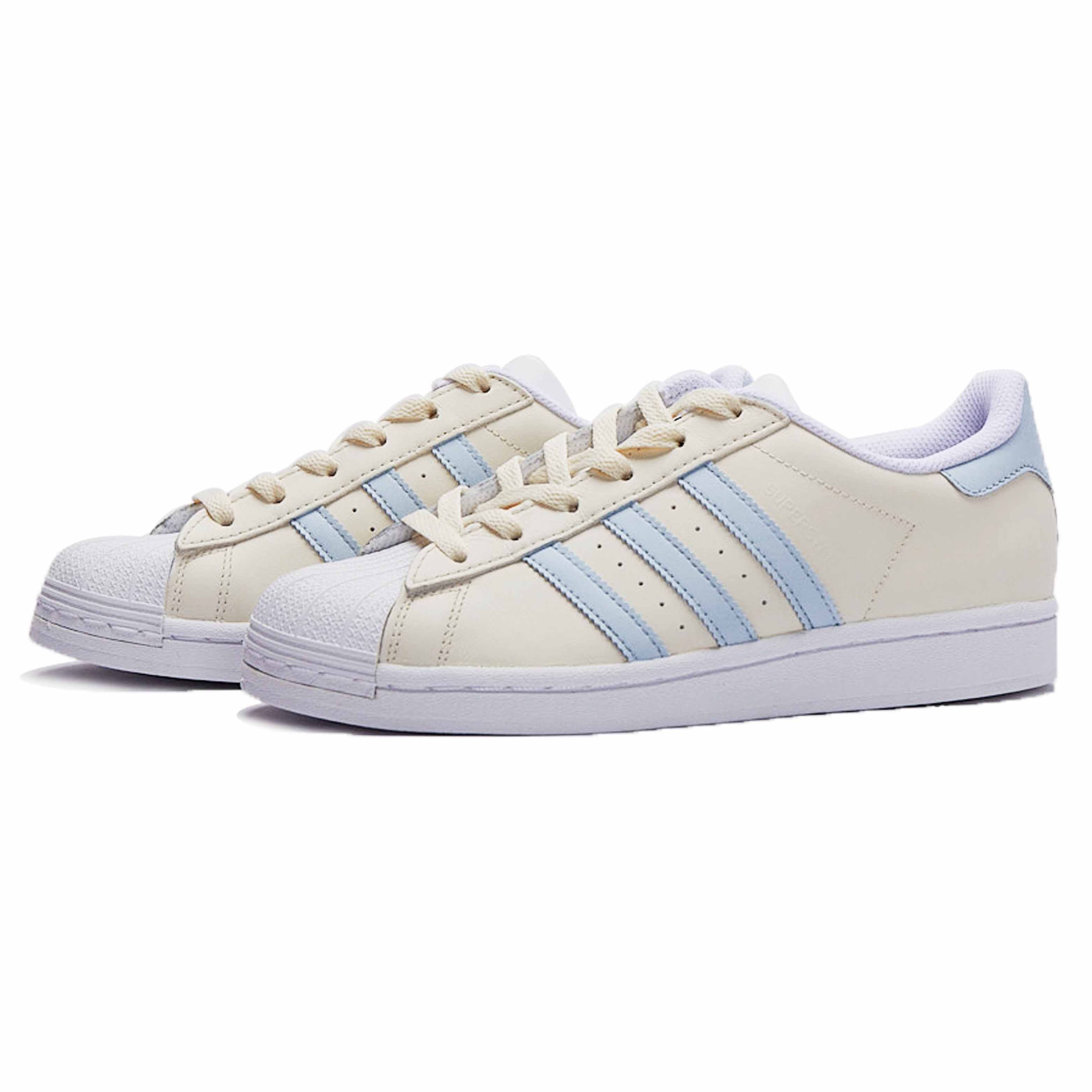 Adidas Originals Superstar J противоскользящие износостойкие низкие детские скейтбординг кроссовки yellow blue white для подростков — фото 4