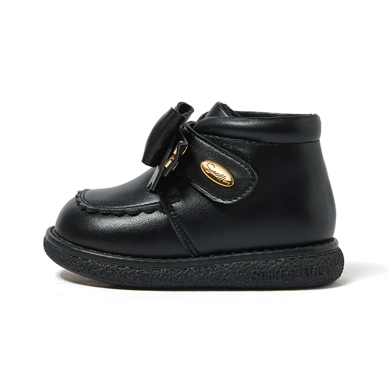 

Детские кожаные ботинки для детей Snoffy, черный