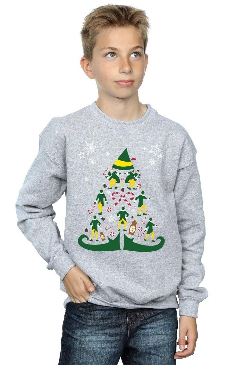

Толстовка с рождественской елкой Elf, серый