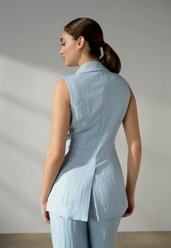 Асимметричный удлиненный жилет стандартного кроя Next, Light Blue — фото 4