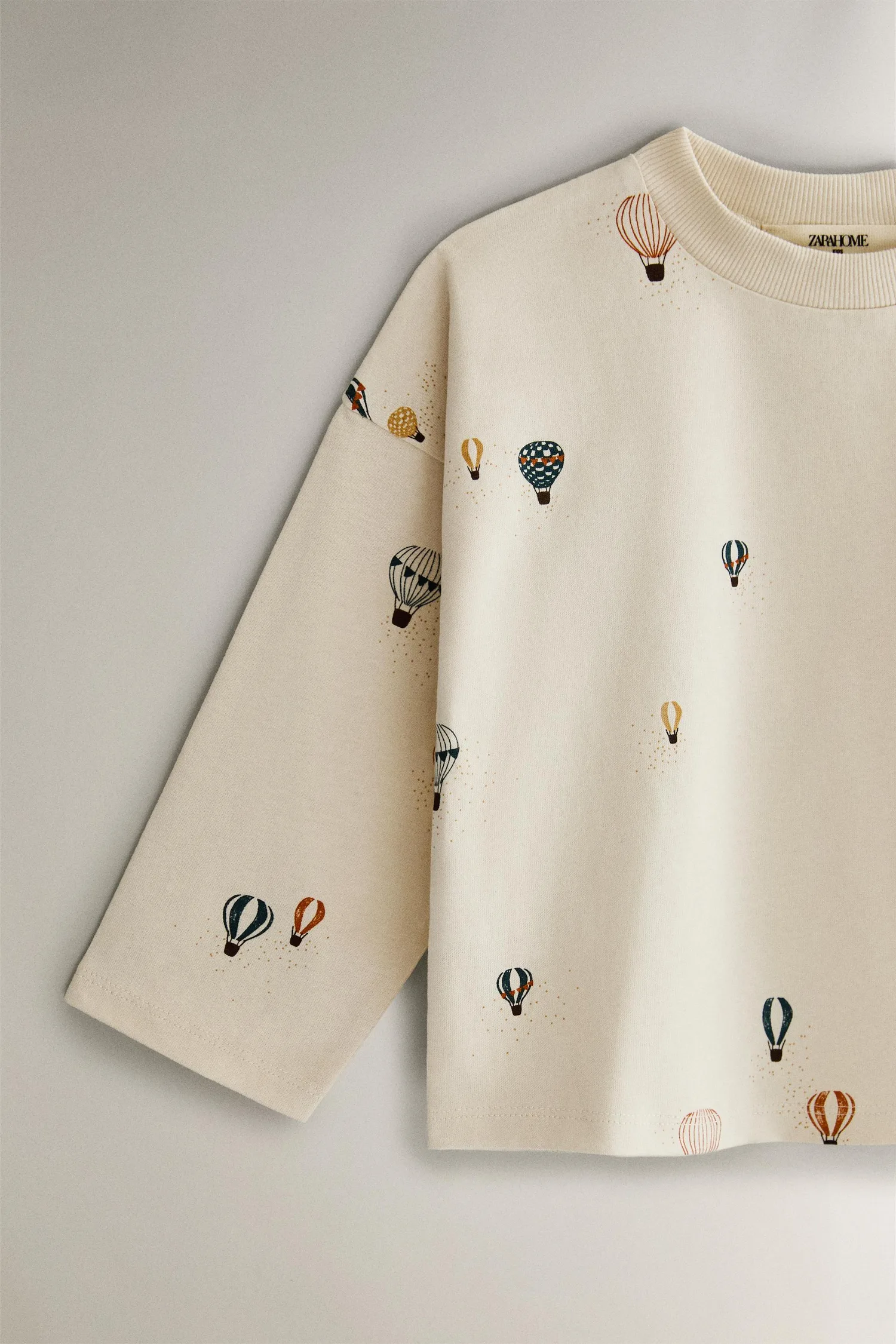 Детский комплект пижамы из хлопкового трикотажа с воздушными шарами Zara, кремовый — фото 3