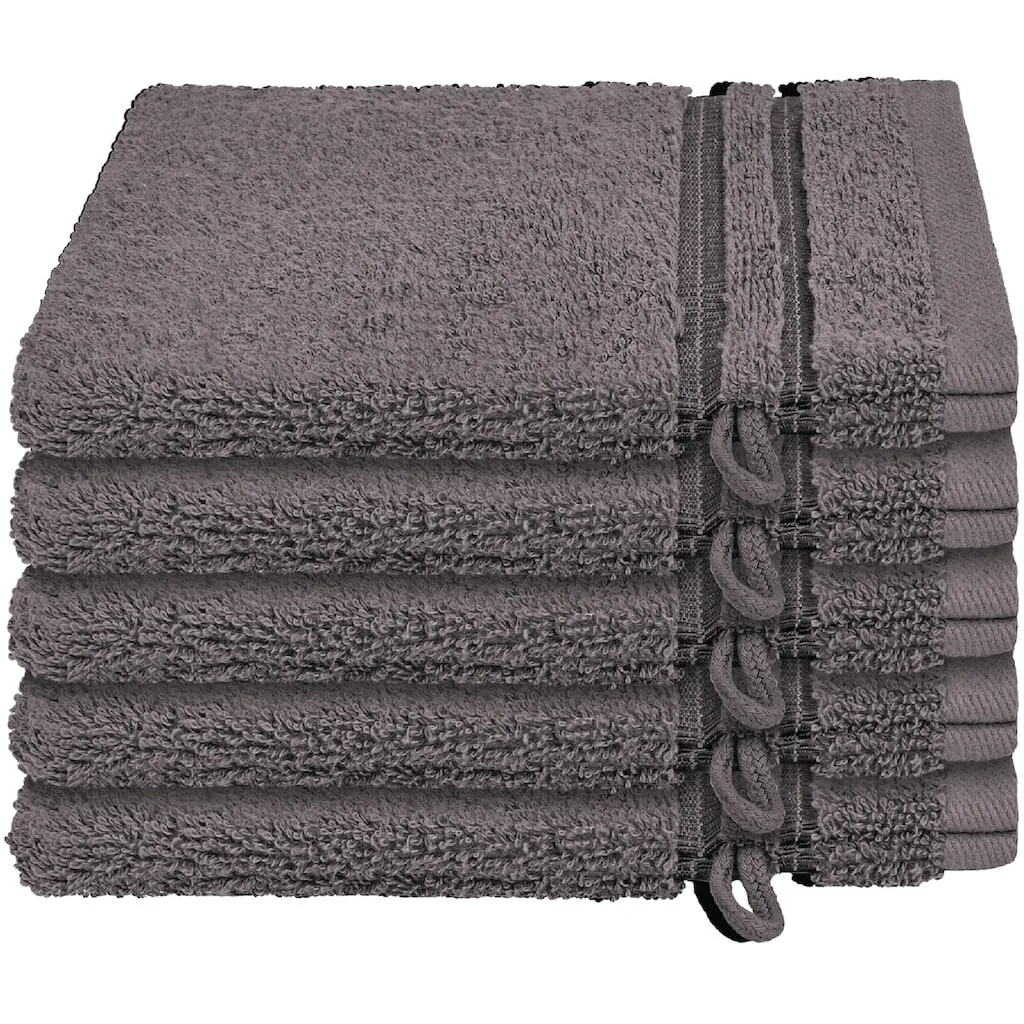 

Мочалка Milano в наборе из 5 штук с тканой каймой Schiesser, антрацит