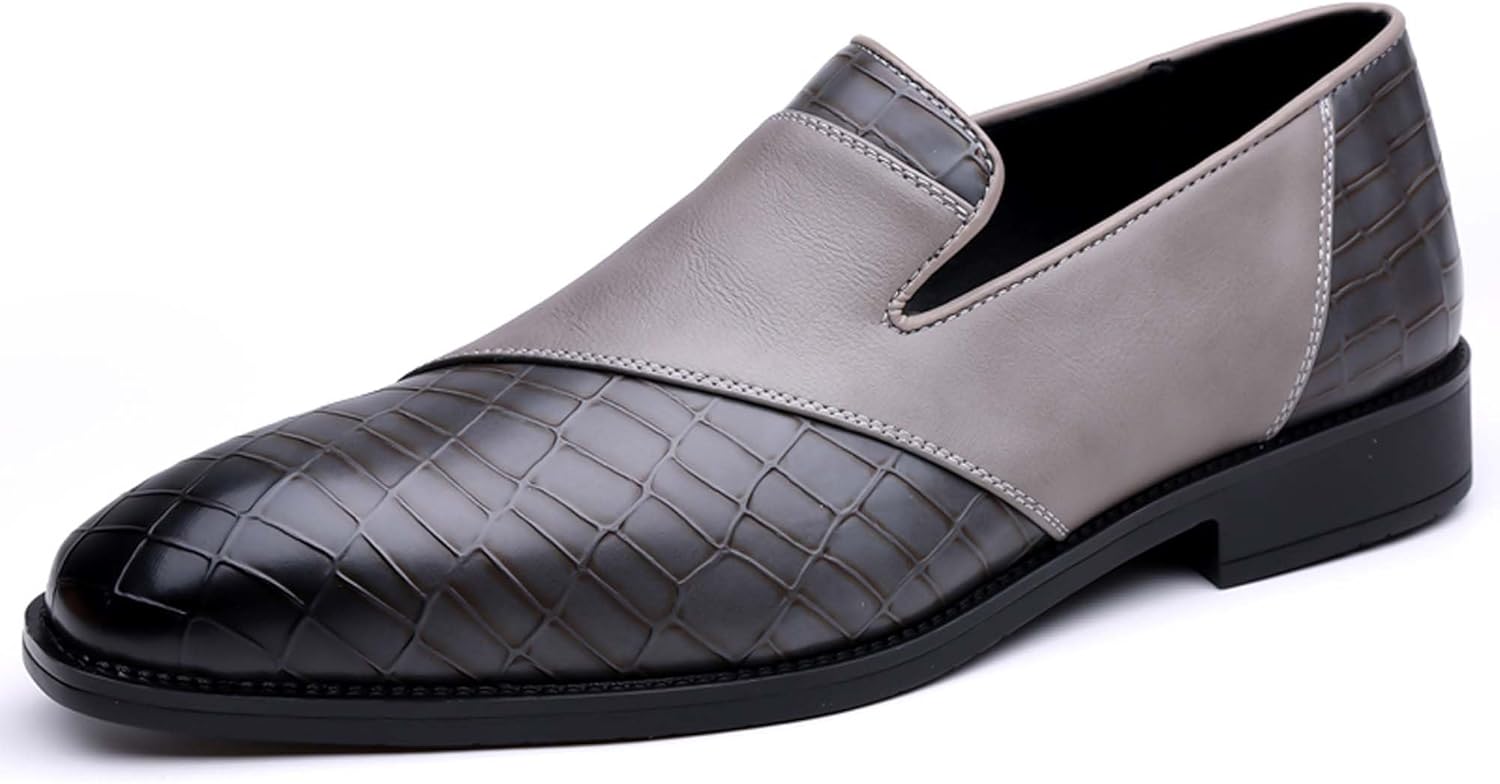 

Мужские деловые повседневные туфли Формальные туфли с дизайном colorblocking Классические оксфорды из кожи Униформа Свадьба Офисный костюм Джентльменские туфли больших размеров Кожаные туфли Размер 5-14 US Generic, серый