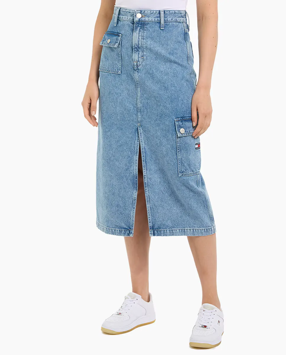 

Женская джинсовая куртка в байкерском стиле Tommy Jeans, цвет Azul Índigo