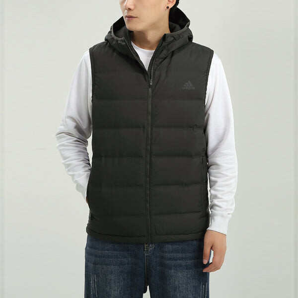 Пуховик adidas Helionic Vest Stay Warm hooded Down Vest Brown, коричневый — фото 2