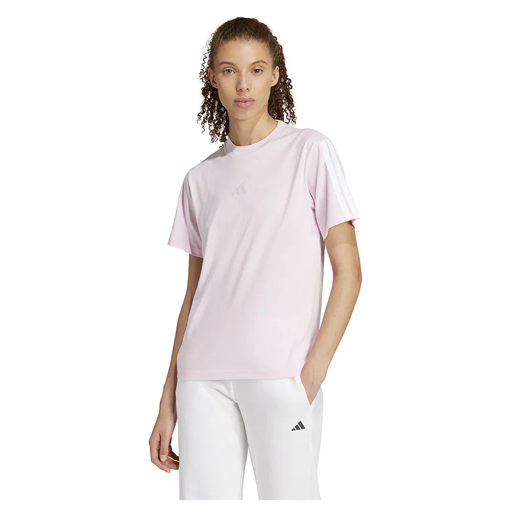 

Футболка adidas Essentials 3 Stripes Cotton, розовый
