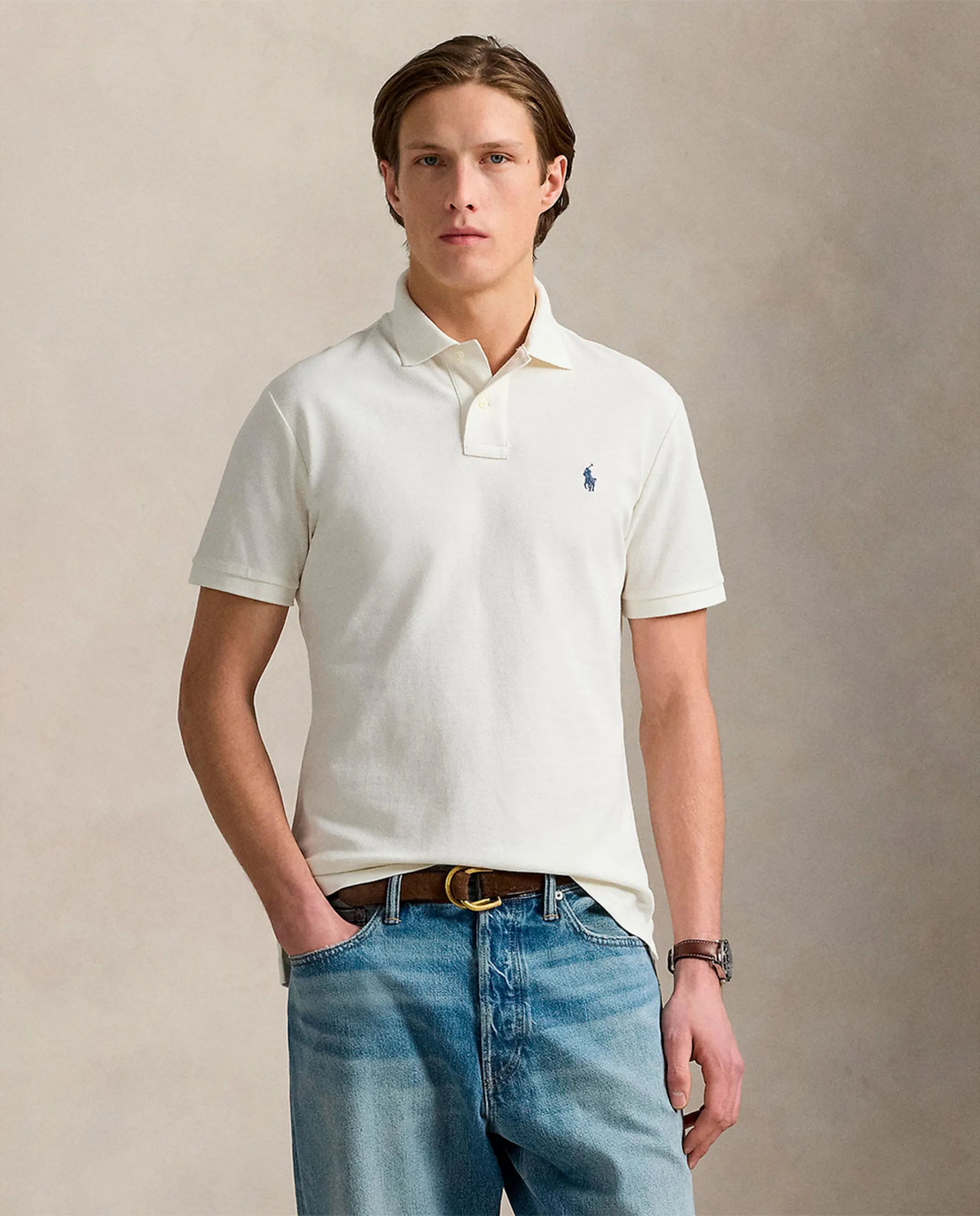 

Мужская поло из пике Regular fit Polo Ralph Lauren, пастельно-розовый