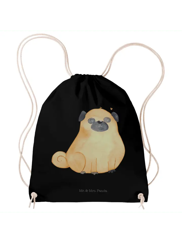 

Спортивная сумка Mr & Mrs Panda Sportbeutel Mops ohne Spruch, черный