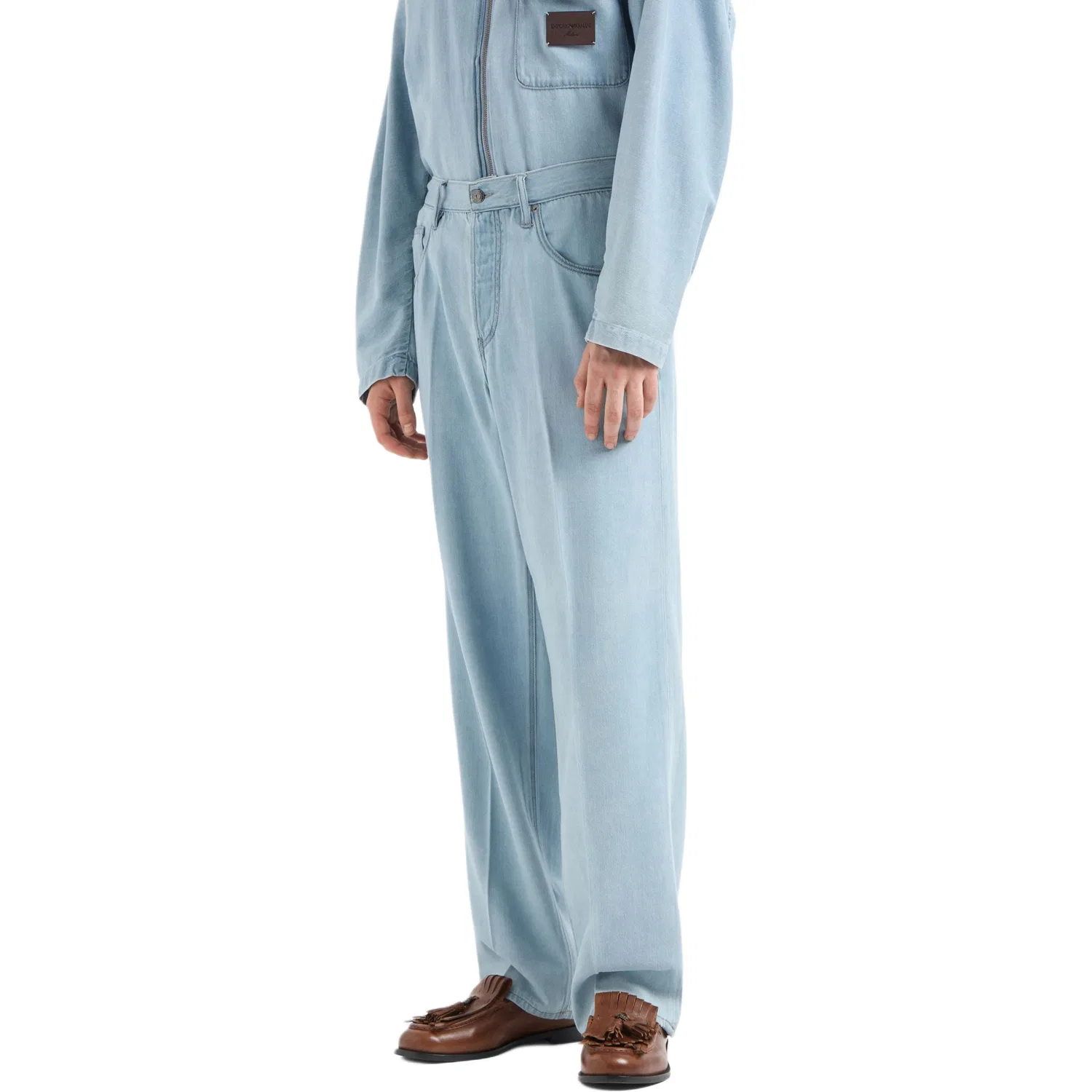 Джинсы J74 Loose Fit из мягкой смеси лиоцелла EMPORIO ARMANI, Blue — фото 3
