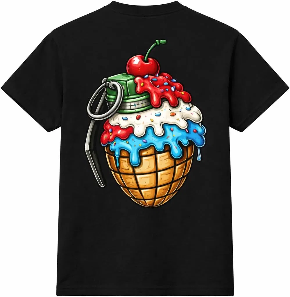 Футболка Gildan Keep Calm Dripping Ice Cream Grenade с графическим принтом