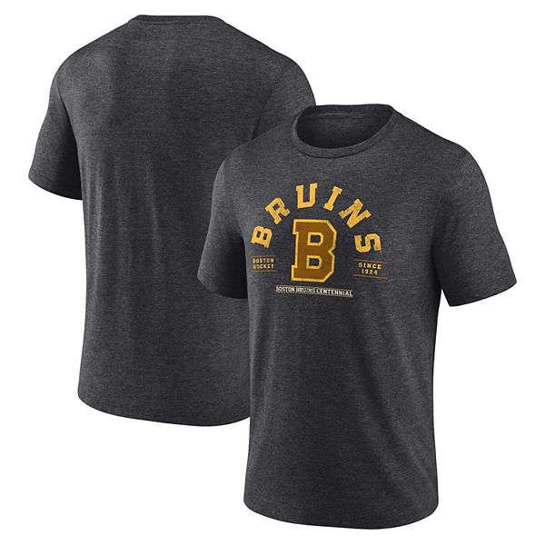 

Мужская футболка fanatics branded heather charcoal boston bruins centennial the early years tri-blend Unbranded