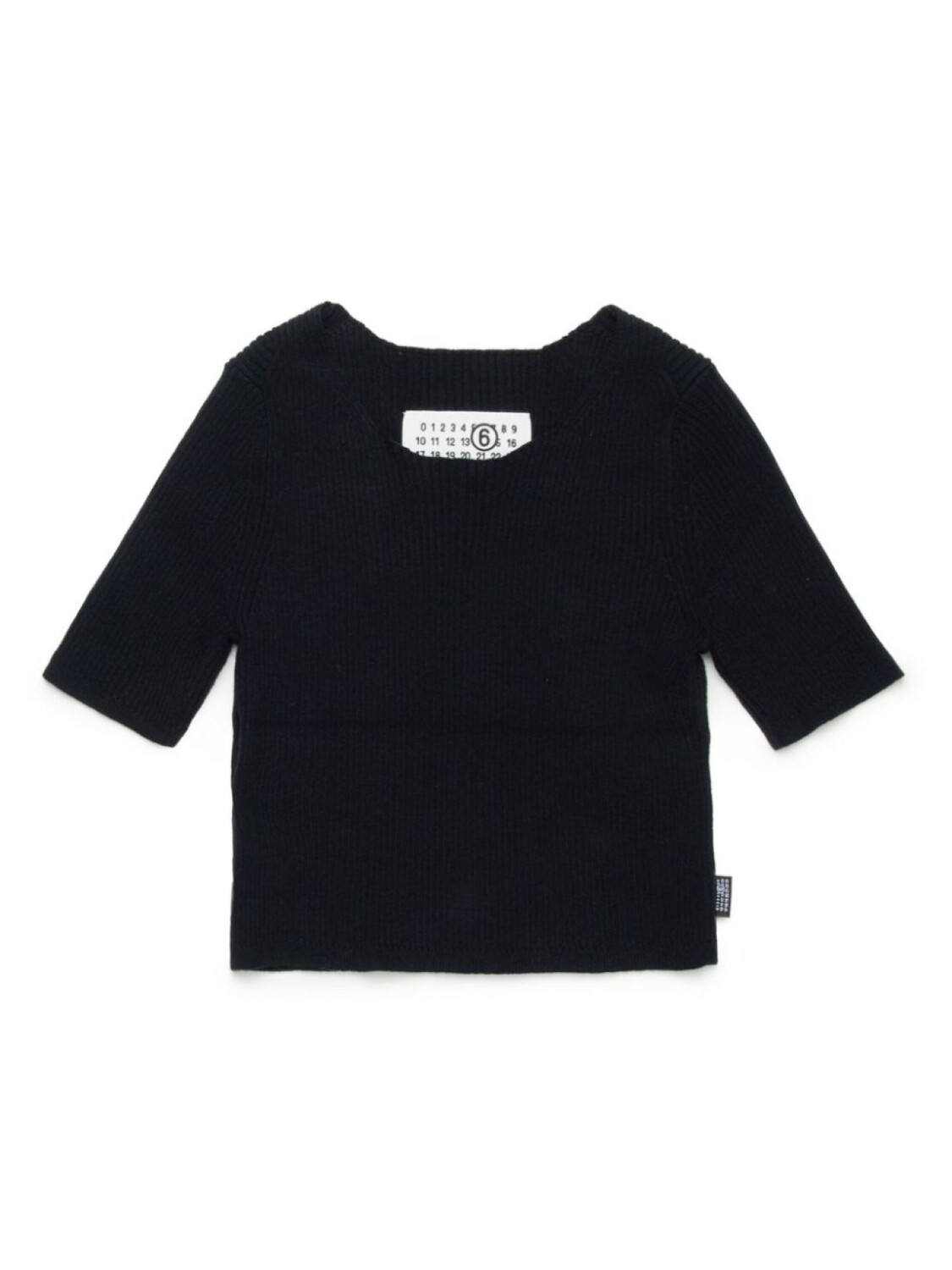 

Топ в рубчик MM6 Maison Margiela Kids, черный