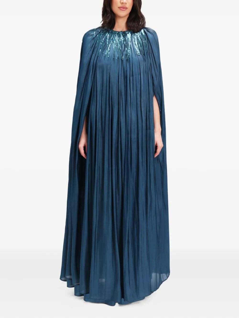

Платье с плиссировкой и украшением из пайеток Baruni, синий