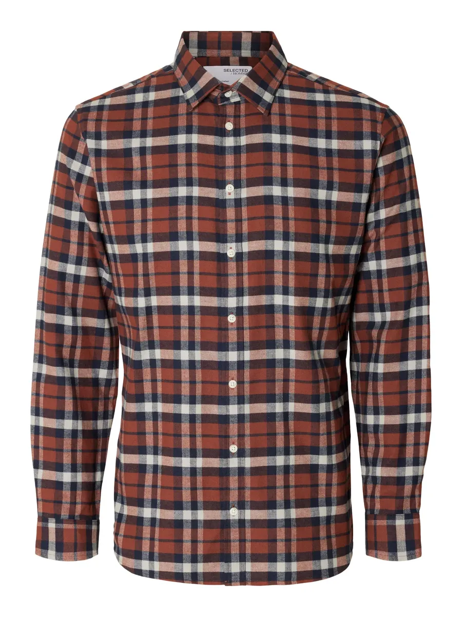

Рубашка с длинными рукавами SELECTED HOMME "SLHSLIMOWEN-FLANNEL SHIRT LS NOOS", цвет Burnt Henna