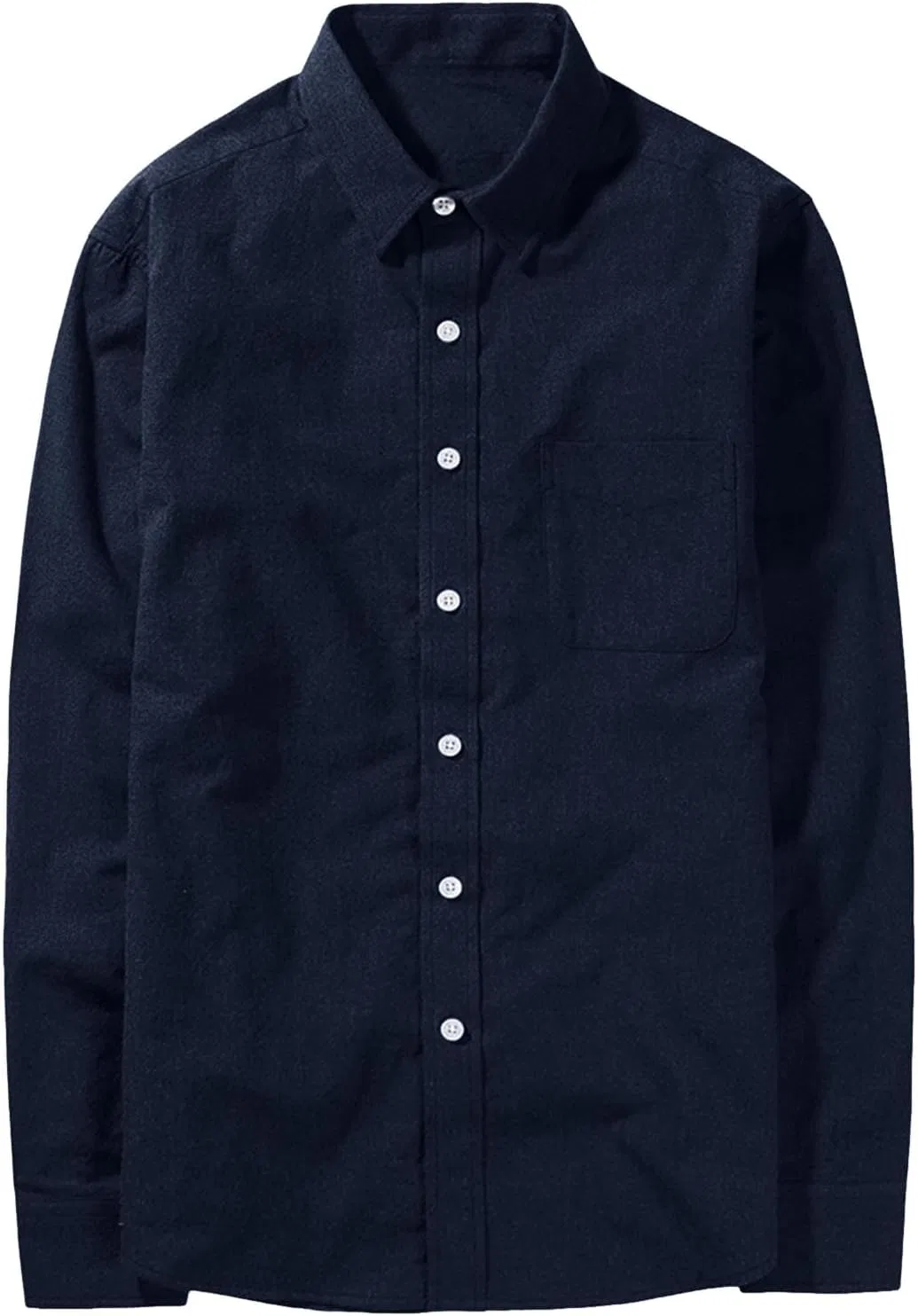 Рубашка мужская, длинный рукав, Button-Down, черный — фото 4