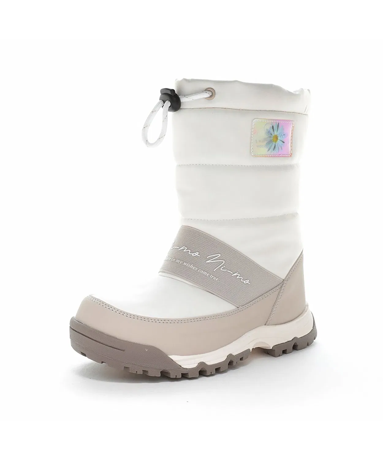 Зимние ботинки MoonStar NI-MO slip-on для девочек, водоотталкивающие, цвет айвори — фото 2