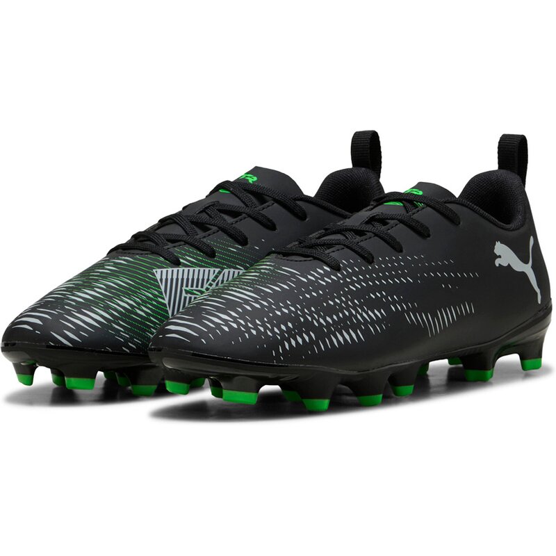 Футбольные бутсы для газона Future 8 Play FG/AG JR Puma, цвет puma black-puma silver-fluo green — фото 3
