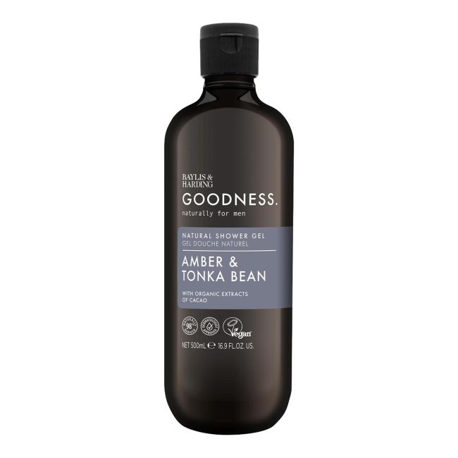 

Мужской гель для душа Goodness с ароматом янтаря и бобов тонка Baylis & Harding, 500 мл