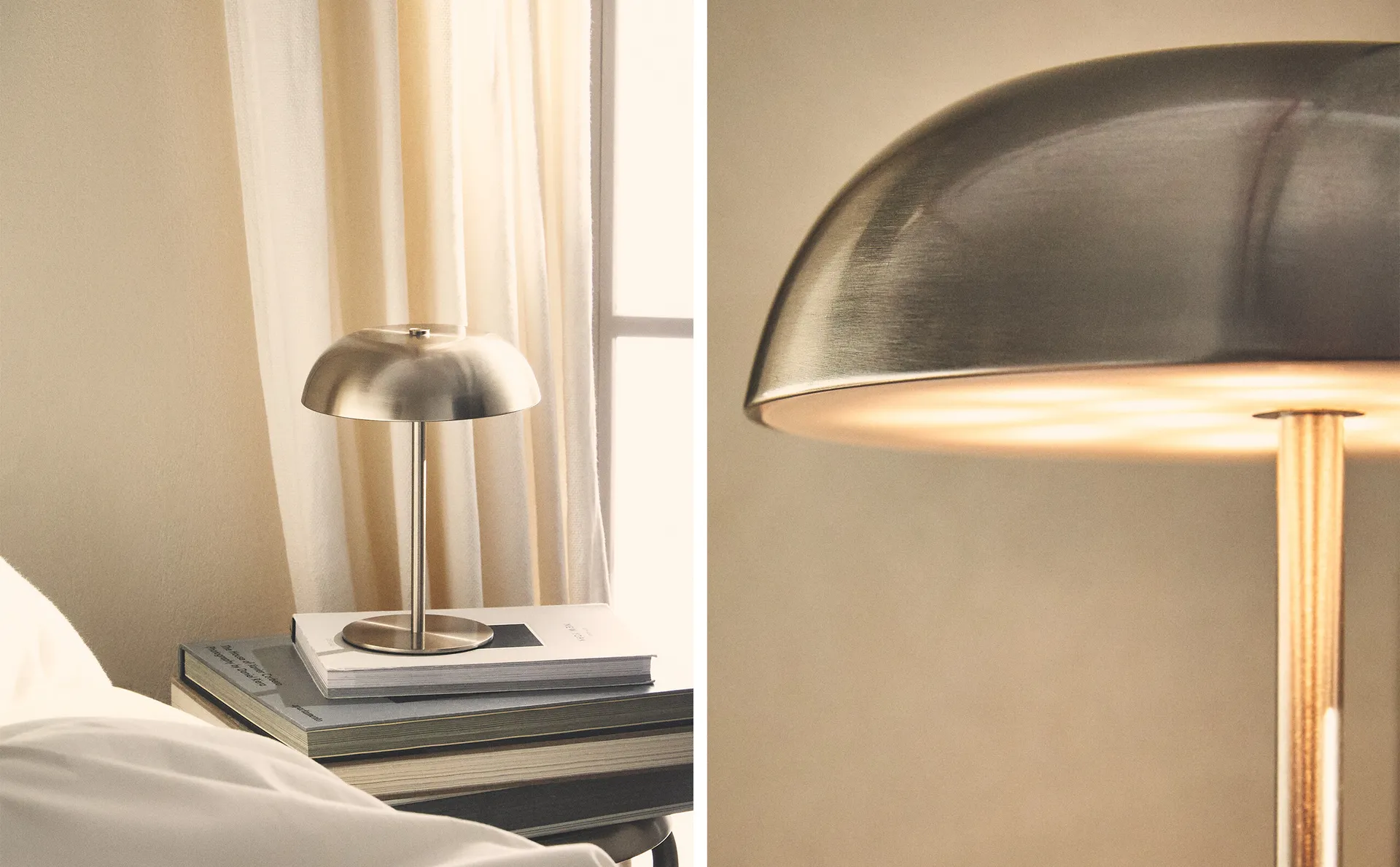 

Монохромная сенсорная настольная лампа Zara Home, серебро