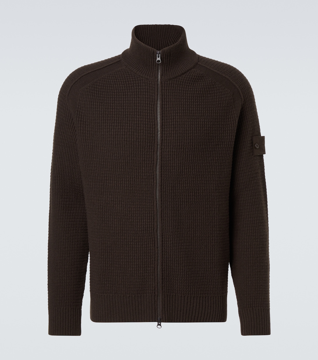 

Жакет Ghost из натуральной шерсти вафельной вязки Stone Island, темно-коричневый