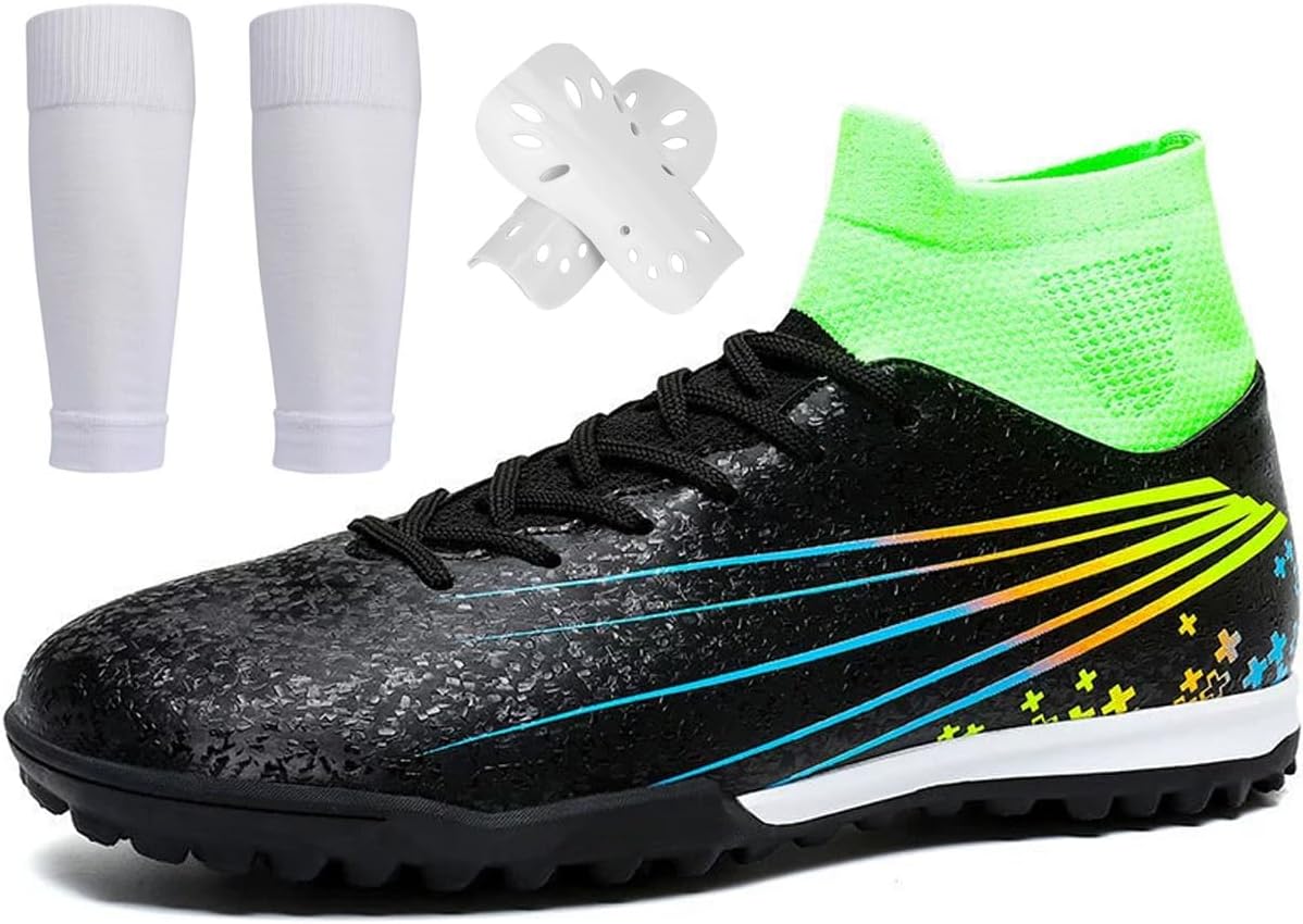

Футбольные бутсы унисекс для мужчин и женщин, высокие бутсы для тренировок на открытом воздухе и в помещении, легкие кроссовки для искусственного газона, спортивная обувь для взрослых и детей Spedify, черный