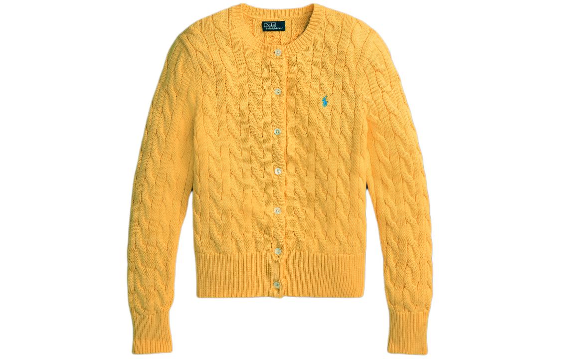 

Кардиган с косой вязкой Polo Ralph Lauren, желтый