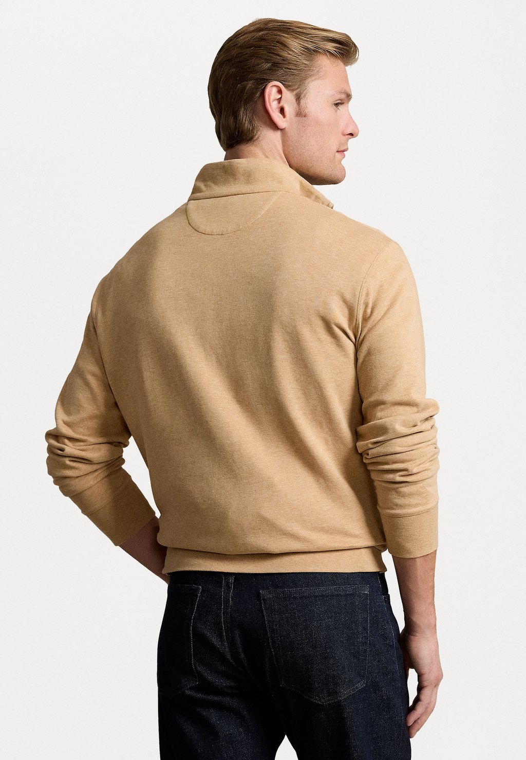 Толстовка LUXURY JERSEY QUARTER ZIP PULLOVER Polo Ralph Lauren, коричневый — фото 3