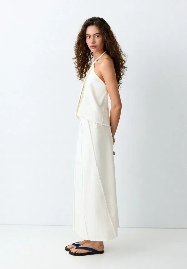 Подростковая длинная юбка Mango Kids, Off White — фото 3