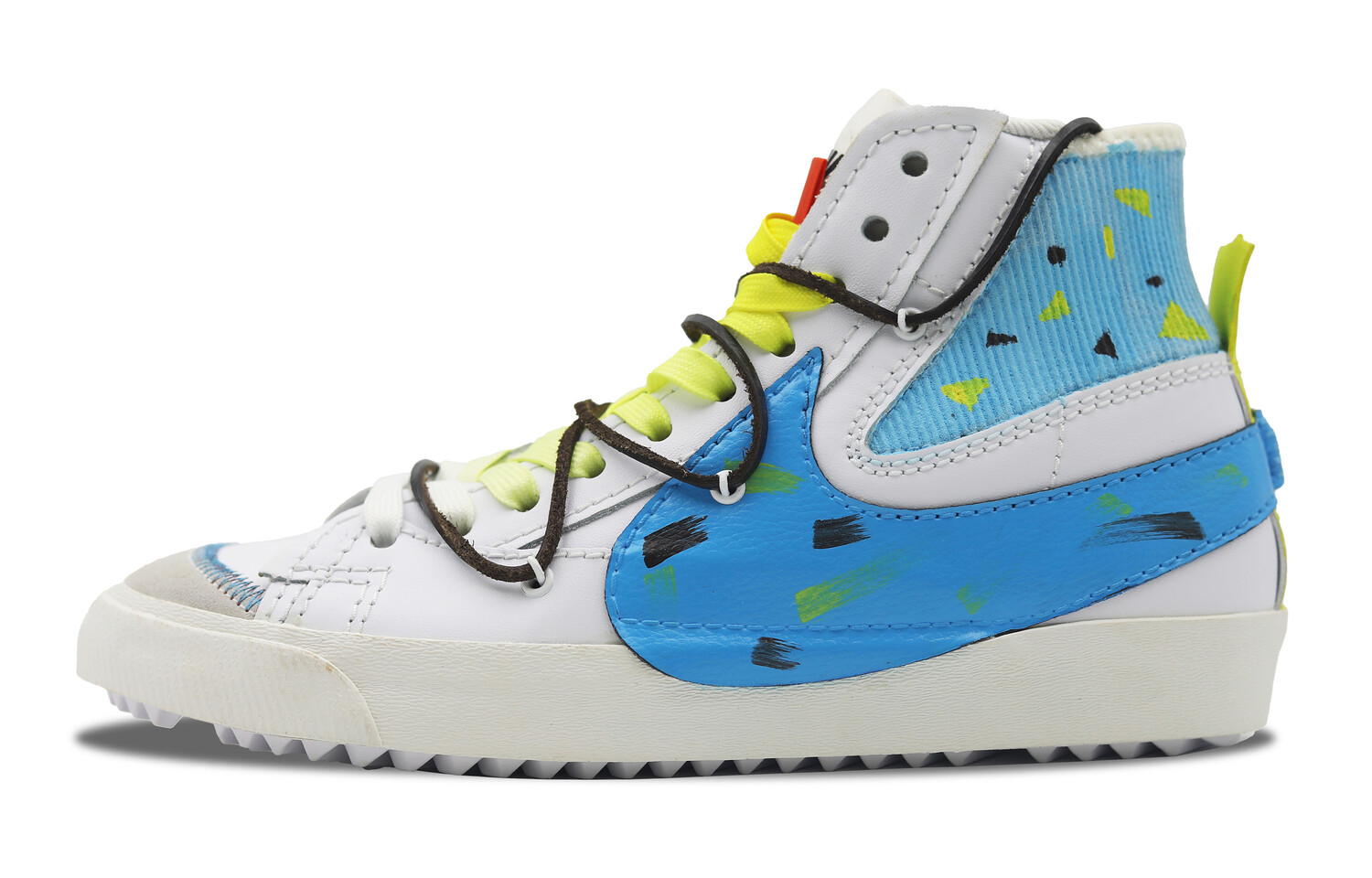 

Кроссовки Nike Blazer Skateboarding Shoes Unisex Mid-top White/Blue/Yellow, белый