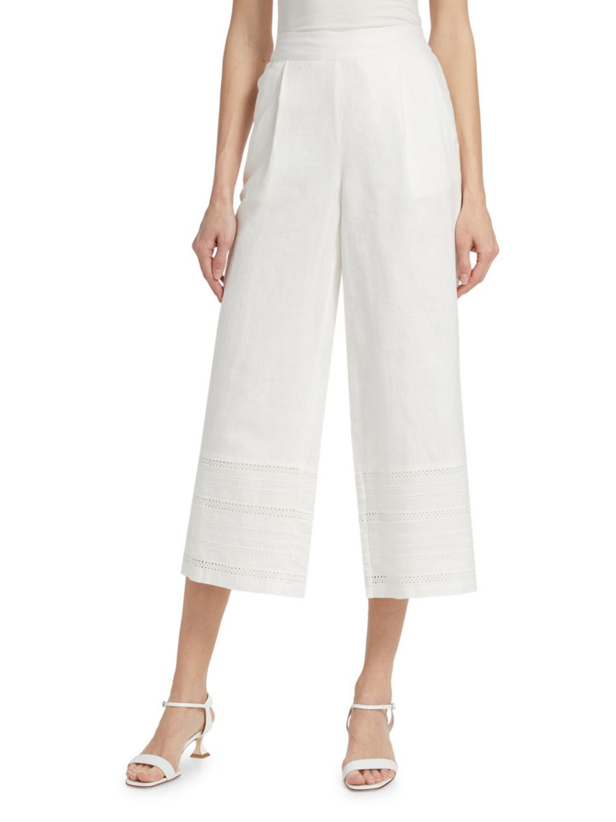 

Льняные брюки Adelle Elie Tahari, цвет Sky White