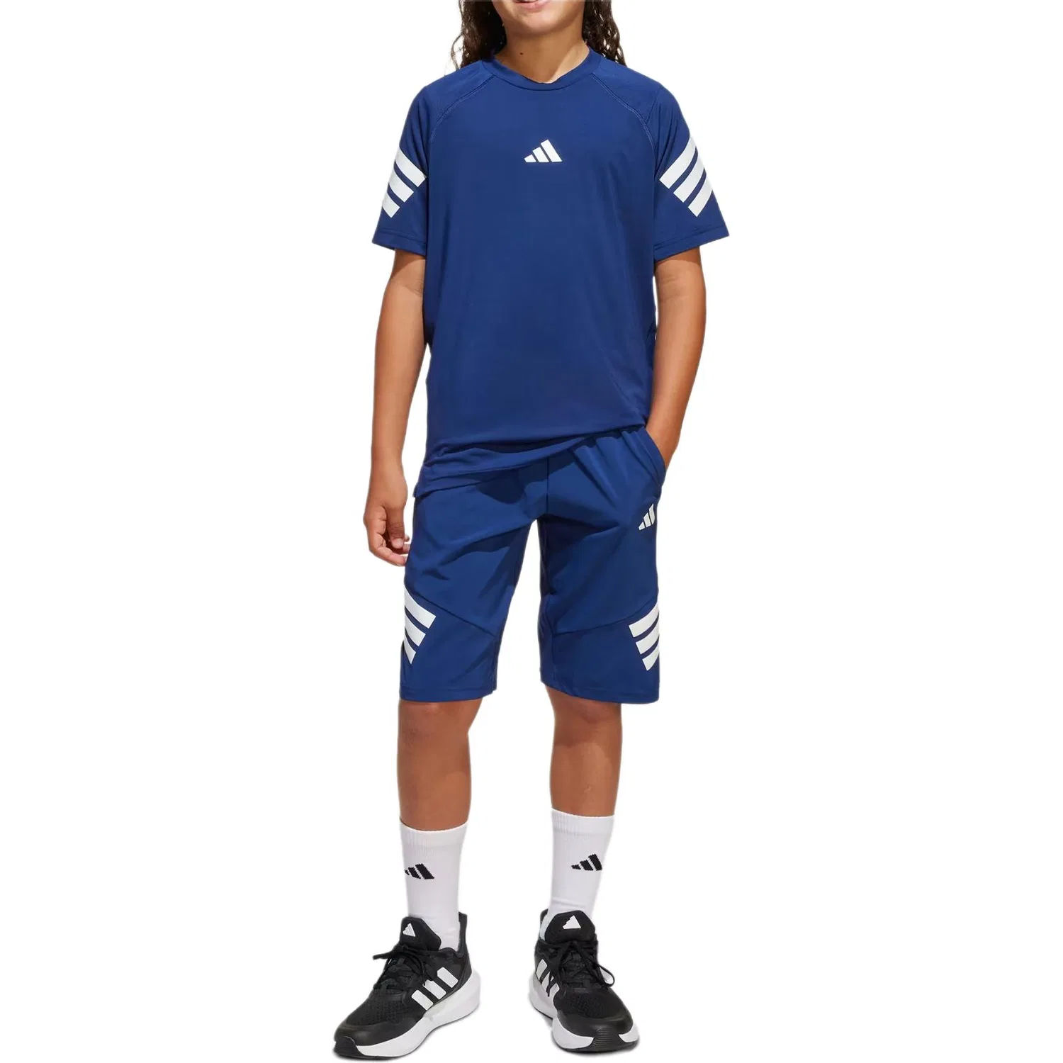 Шорты детские для детей 3-7 лет, dark blue Adidas — фото 4