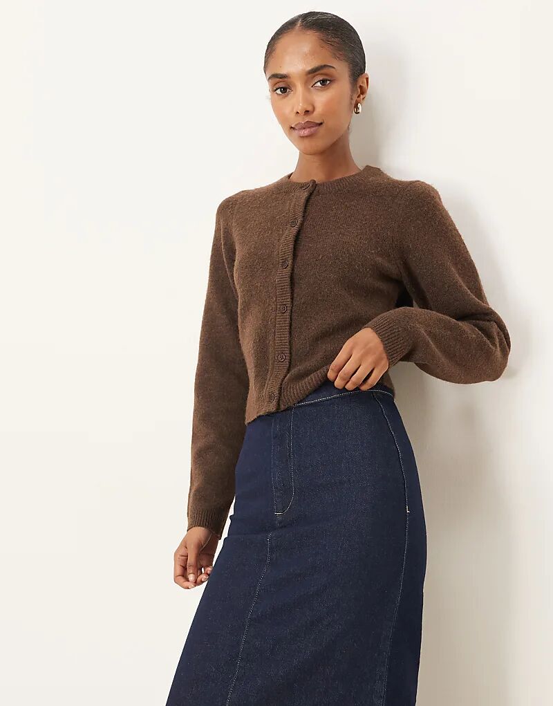 

Мягкий кардиган Brave Soul с круглым вырезом коричневого цвета