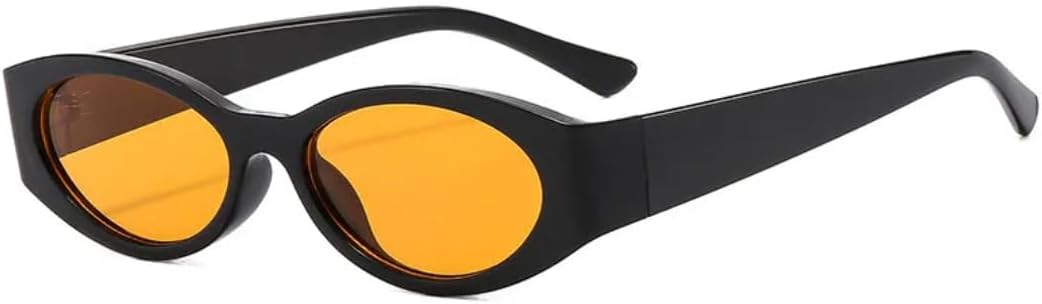 

Винтажные узкие солнцезащитные очки в маленькой оправе овальной формы для активного отдыха, женские, в стиле панк, мужские спортивные, с защитой от УФ-излучения UV400 TVTBBVV, Black Yellow