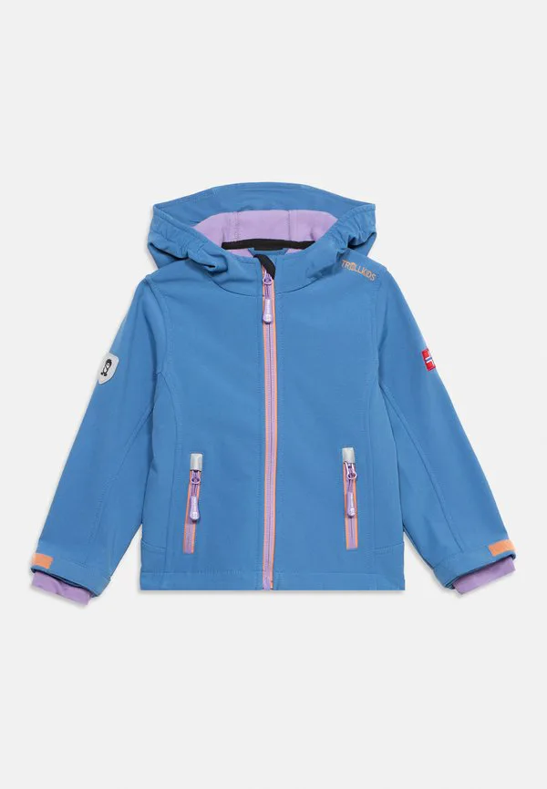 Куртка унисекс trollfjord из мягкого материала для девочек Trollkids, Cornflower/Violet Sorbet — фото 3