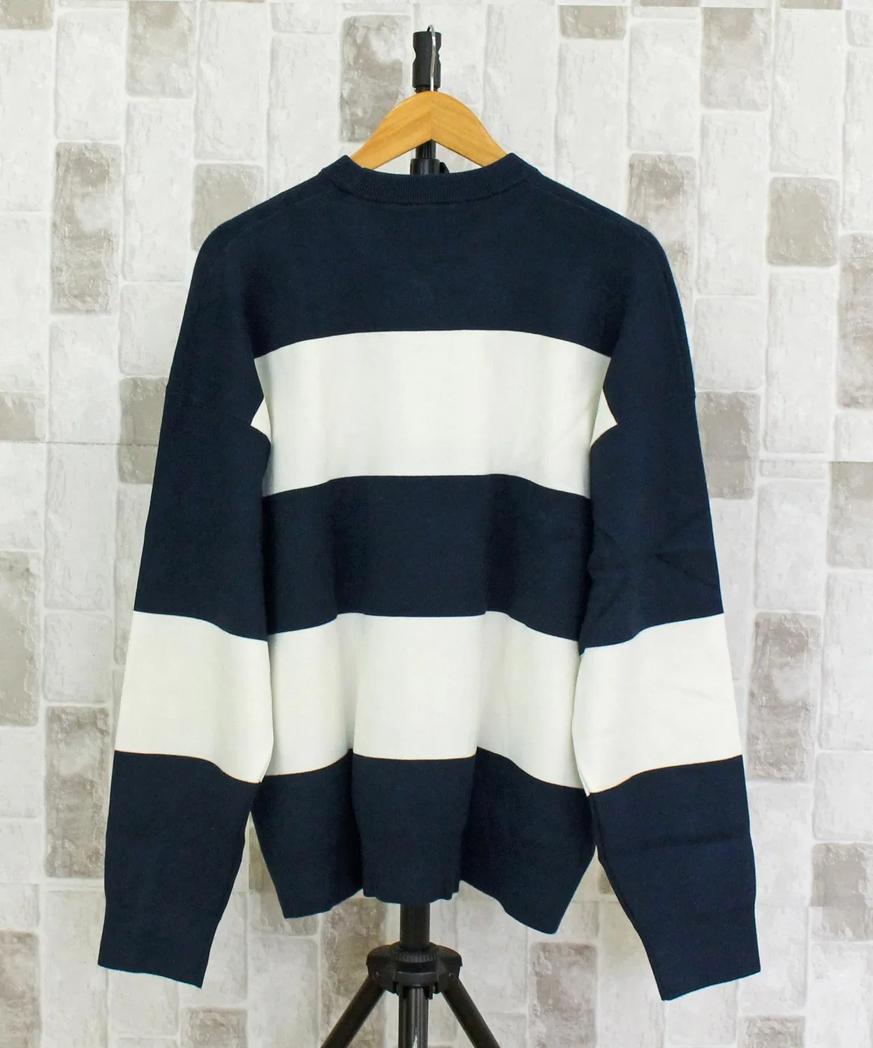 Свитер Calvin Klein Striped Snowy Relaxed Crewneck, тёмно-синий — фото 3